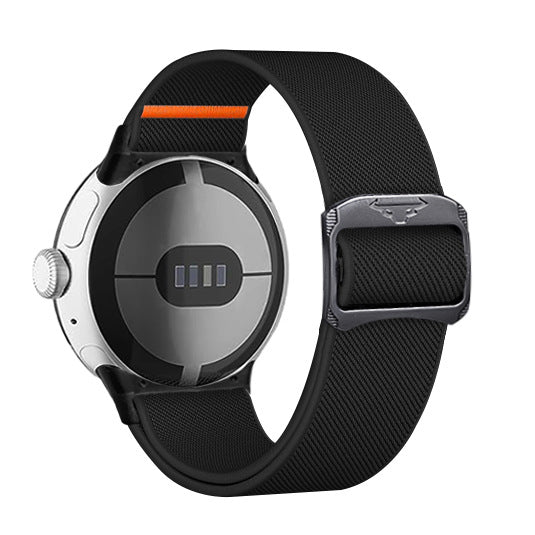 Bracelet de montre en nylon, extensible, tressé, avec boucle à tête de bétail