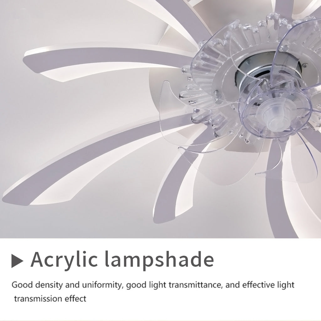 Moderner leiser Deckenventilator mit Licht — 50W, App- & Fernbedienung, stufenloses Dimmen, mehrere Flügelstile