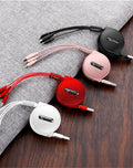 Teleskopisches 3-in-1 Ladekabel – 1m, Multi-Anschluss, universelle Telefonkompatibilität