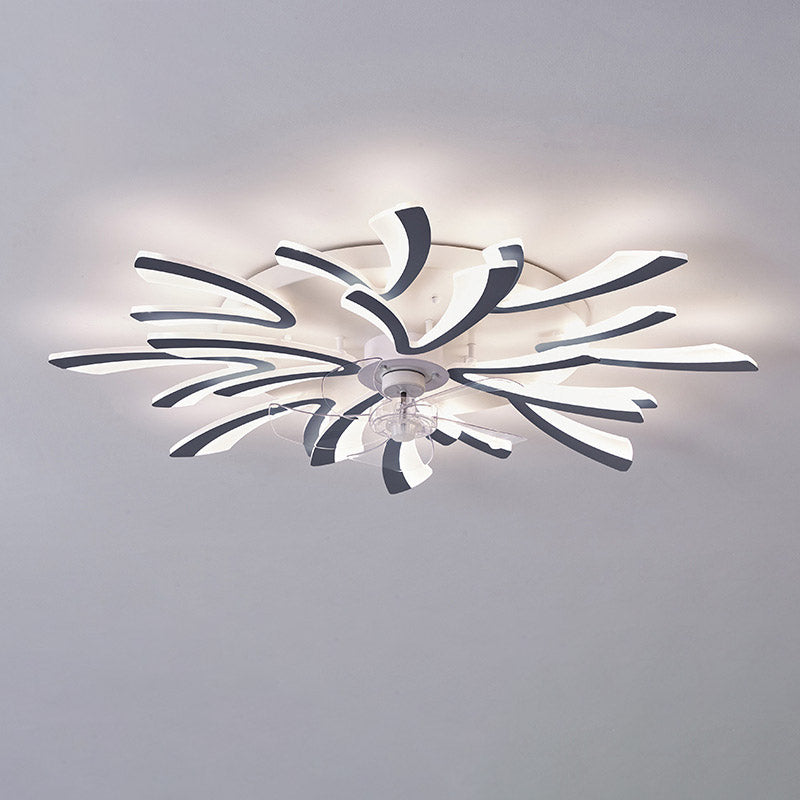 Moderner leiser Deckenventilator mit Licht — 50W, App- & Fernbedienung, stufenloses Dimmen, mehrere Flügelstile