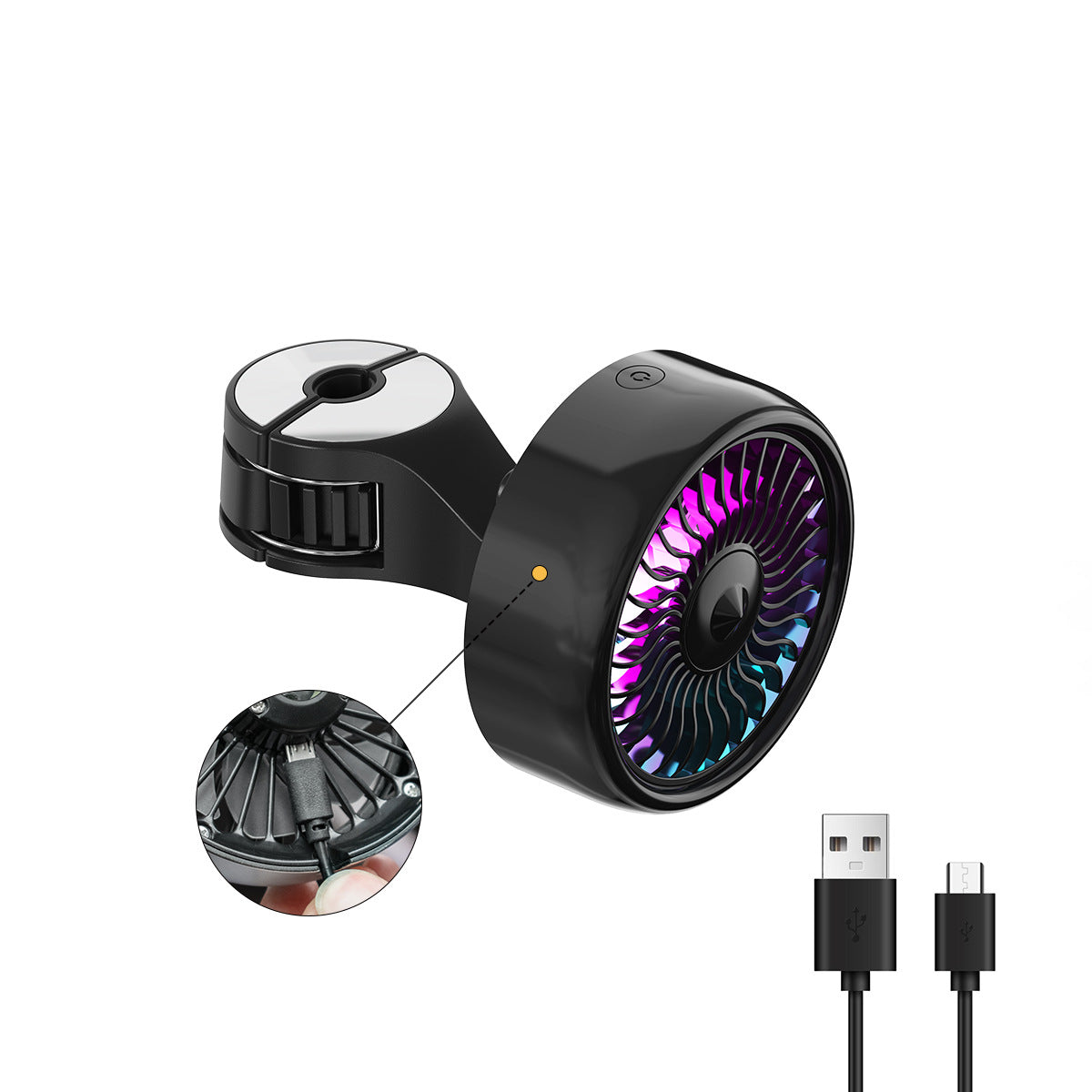 Car USB Hook Fan — Plug & Play, 12W