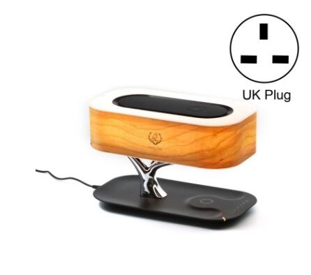 Lampe de table lumineuse créative en forme d'arbre, haut-parleur de musique compatible Bluetooth, lampe de chevet, intensité réglable, chargeur sans fil pour téléphone, lumières de bureau