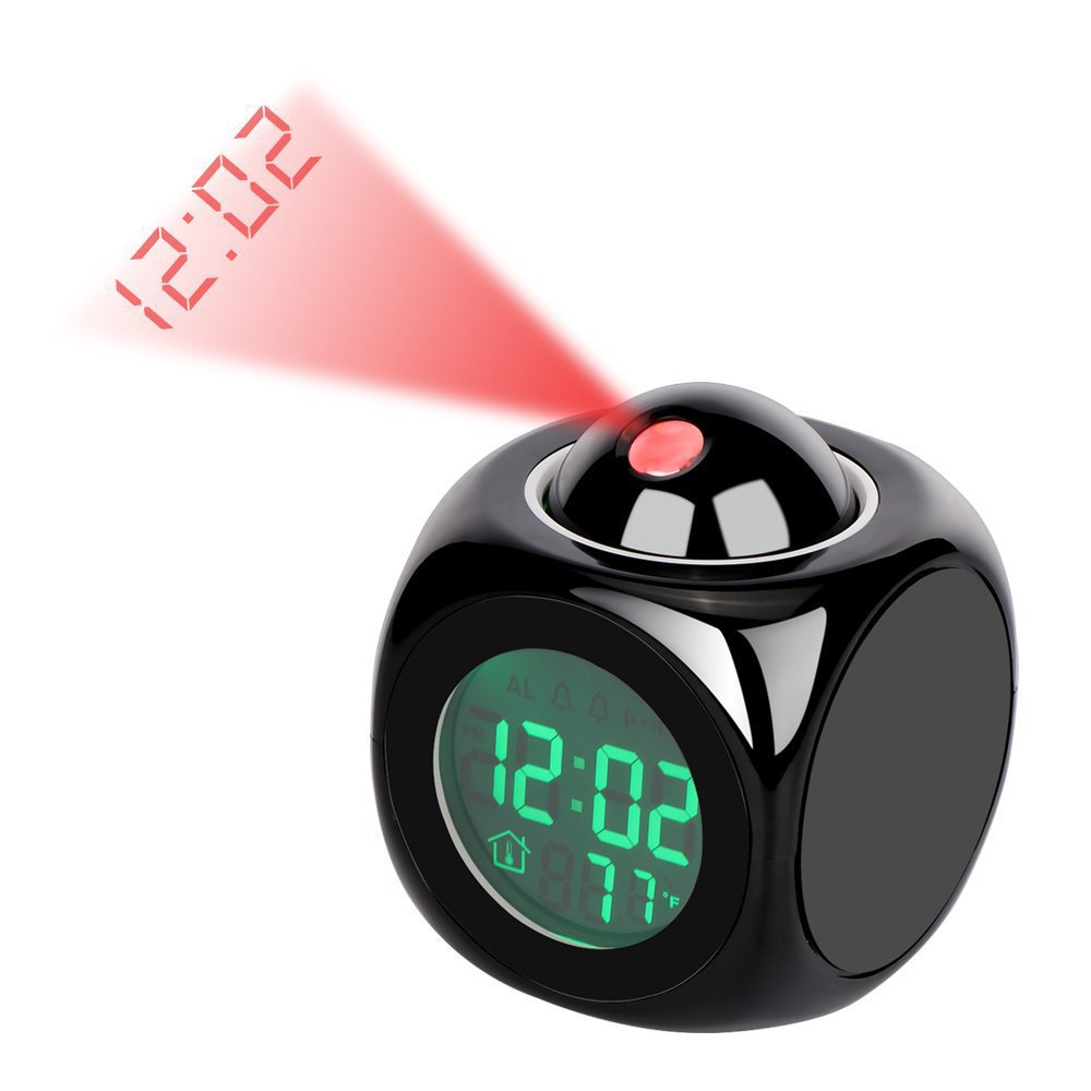 Projection Alarm Clock — Voice Report, LED Display