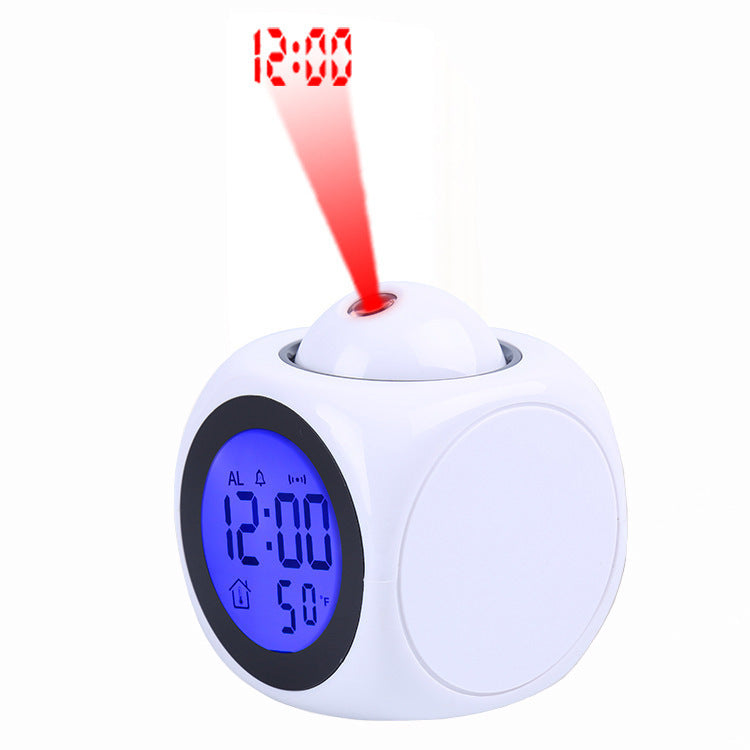 Projection Alarm Clock — Voice Report, LED Display