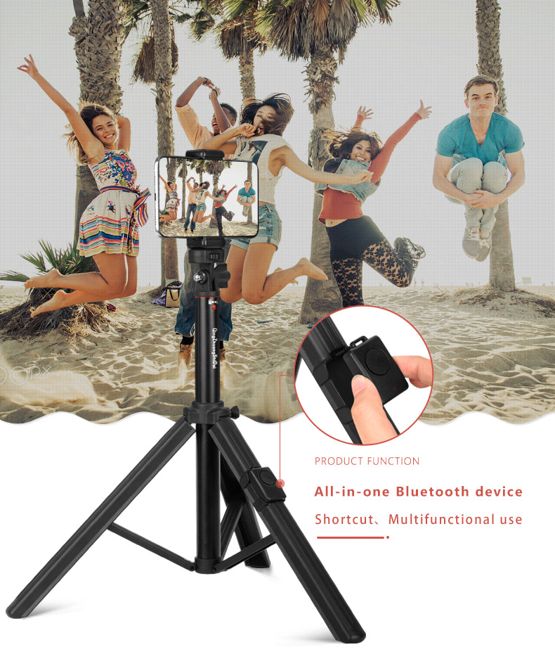 Selfie Tripod Stand — Bluetooth, 360° Rotation