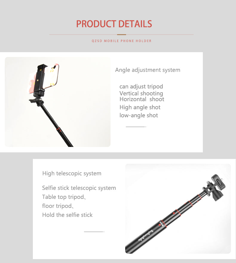 Selfie Tripod Stand — Bluetooth, 360° Rotation