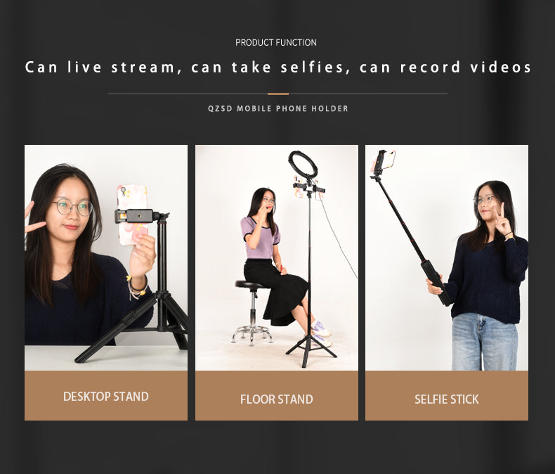 Selfie Tripod Stand — Bluetooth, 360° Rotation