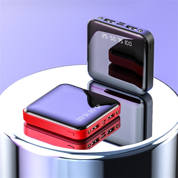 Mini Powerbank 20000mAh – Tragbares Spiegel-Digitaldisplay, Multi-USB-Ausgang