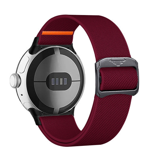 Bracelet de montre en nylon, extensible, tressé, avec boucle à tête de bétail