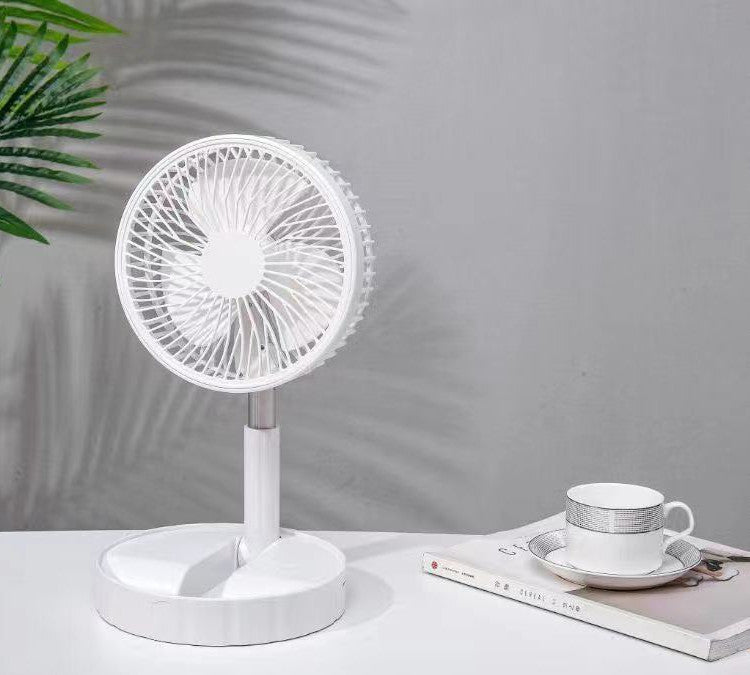 Ventilateur Télescopique Pliable Portable — Batterie Externe 7200 mAh, 4 Vitesses, Pliable, USB-C, 5 à 24h d'autonomie