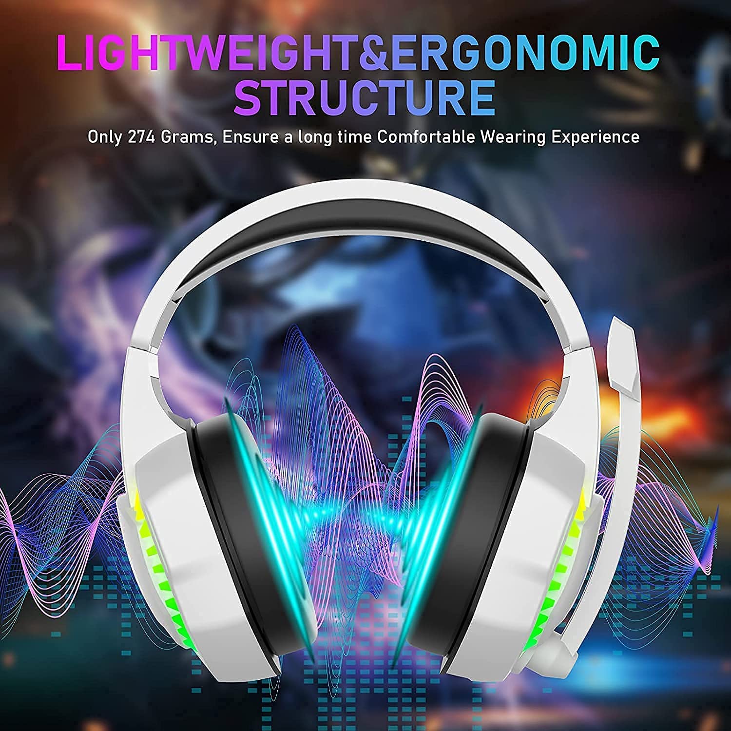 RGB Gaming-Headset mit Geräuschunterdrückendem Mikrofon – PS4, Xbox, PC, Switch