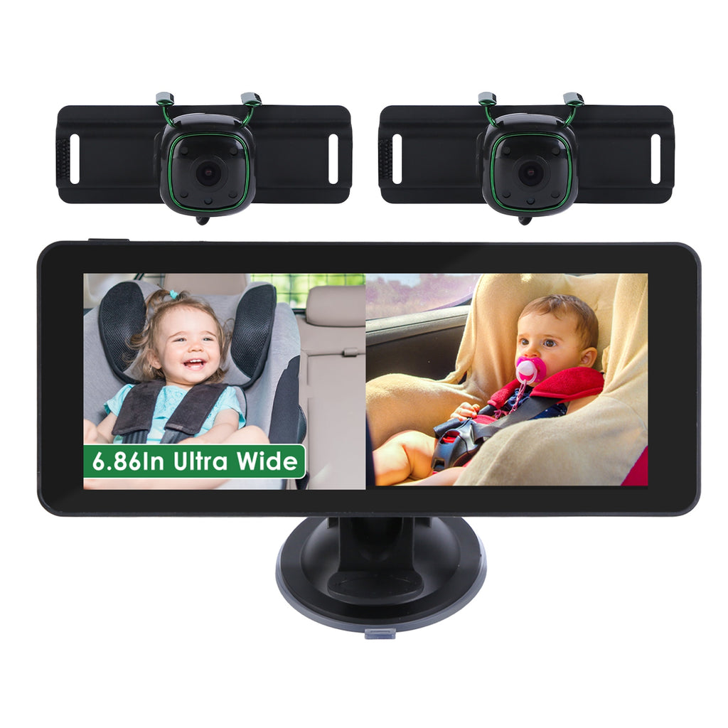 1080P Baby-Autokamera – Dual-Kanal, 6,86" HD-Splitscreen, Nachtsicht