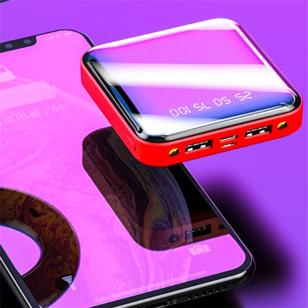 Mini Powerbank 20000mAh – Tragbares Spiegel-Digitaldisplay, Multi-USB-Ausgang