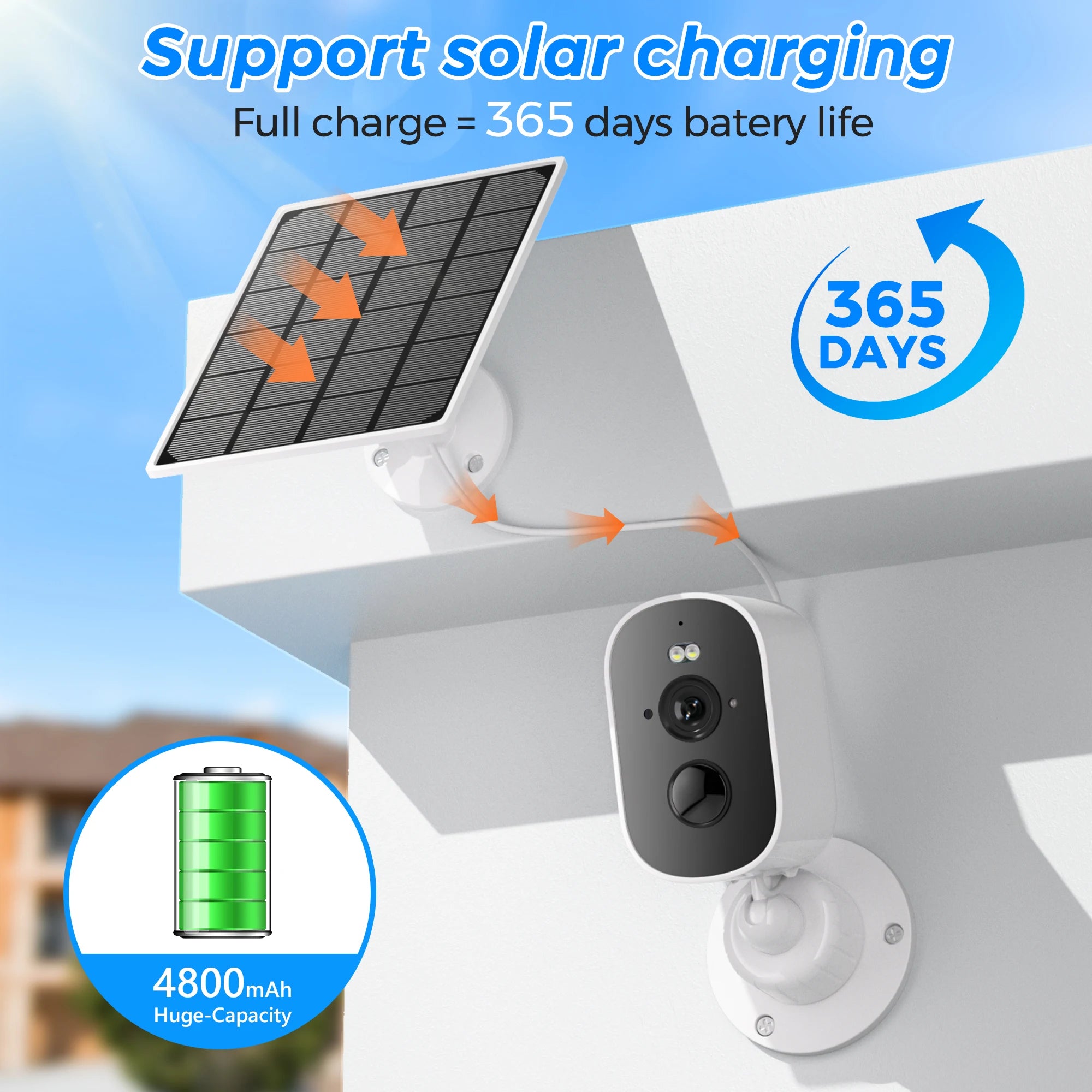 Solar Powered Outdoor Security Camera | Teckeleck UK
