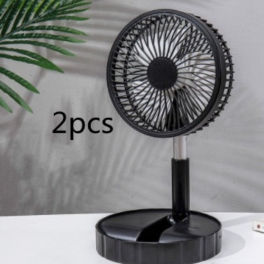 Ventilateur Télescopique Pliable Portable — Batterie Externe 7200 mAh, 4 Vitesses, Pliable, USB-C, 5 à 24h d'autonomie