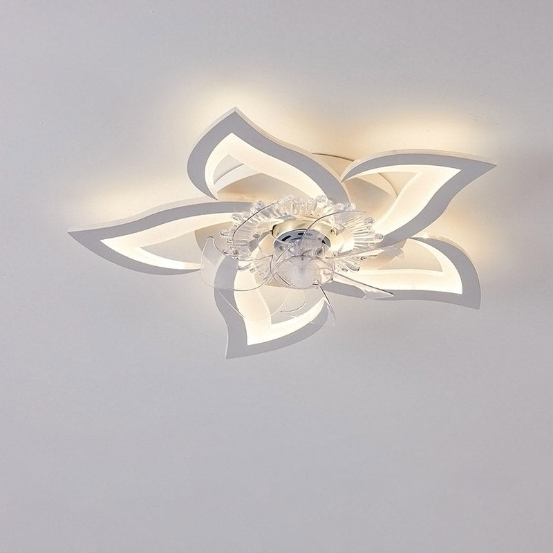 Ventilateur de plafond moderne et silencieux avec lumière — 50W, contrôle par application et télécommande, gradation continue, plusieurs styles de pales
