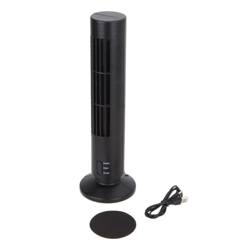 Mini Turm-Ventilator (ohne Rotorblätter) – 2.5W, 33cm, ABS, Schwarz & Weiß