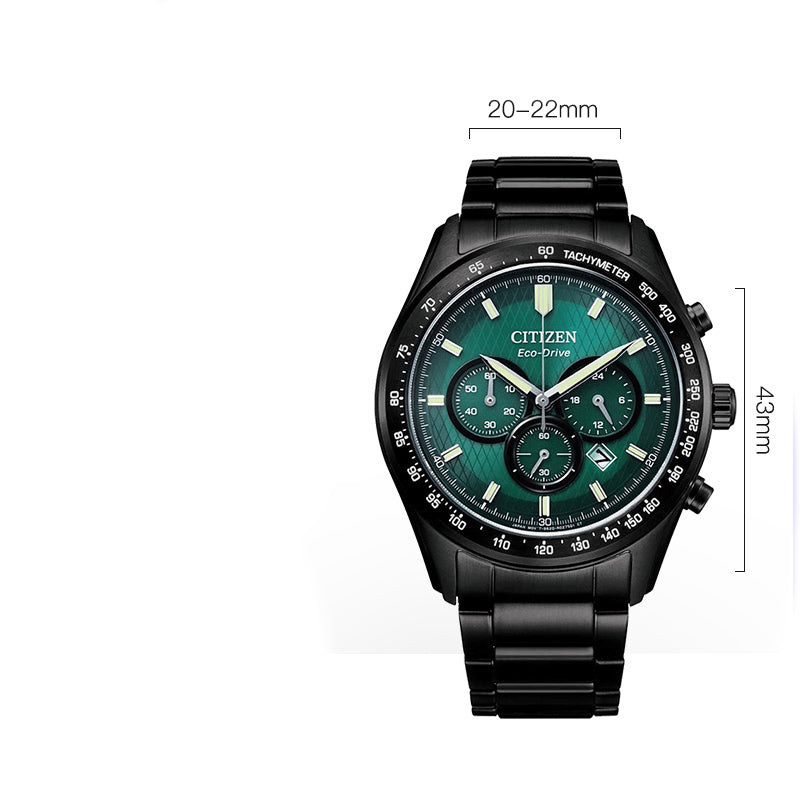 Montre Homme Eco-Drive — Quartz Solaire, Acier Inoxydable, Cadran Rond Sport