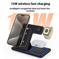 15W 3-in-1 LED Schnelle Kabellose Ladestation Faltbare Ladestation für Smartphone 15 14 13 12 11 IWatch 9 8 7 6 5 Airpods Pro