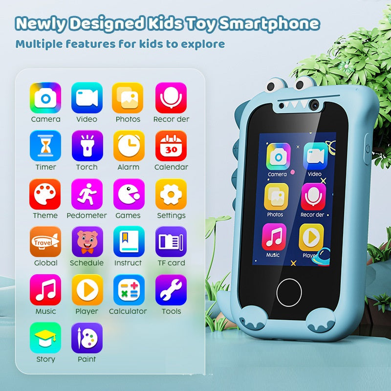 Mini Bär Kinderkamera & Spiele-Telefon – Touchscreen, Fotosticker, Video, 512 MB