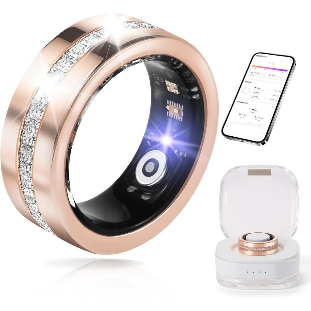 Smart Ring For Women - Heart Rate, Blood Oxygen & Sleep Tracker, Rose Gold, IP68