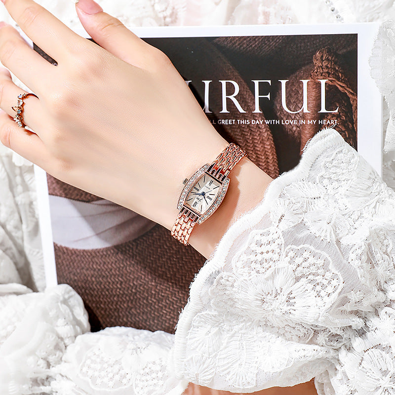 Damen-Uhren im eckigen Eimer-Design, Modeschmuck