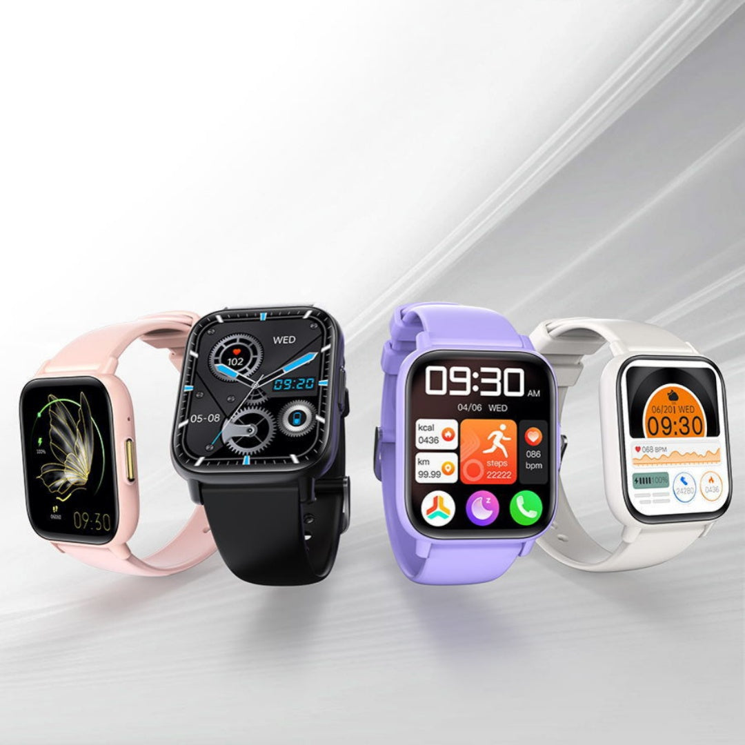 Fréquence cardiaque Oxygène sanguin Température corporelle Météo Jeu Glycémie non-invasive Montre connectée Appel