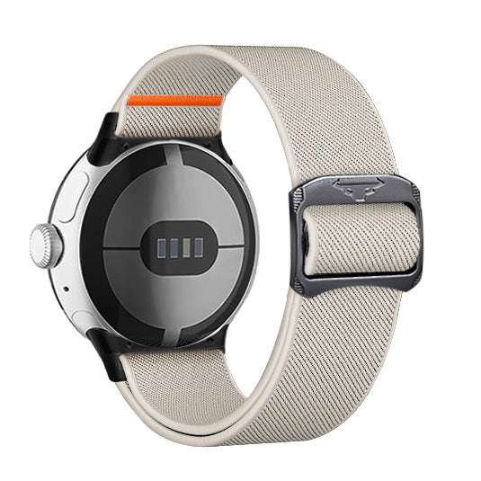 Bracelet de montre en nylon, extensible, tressé, avec boucle à tête de bétail