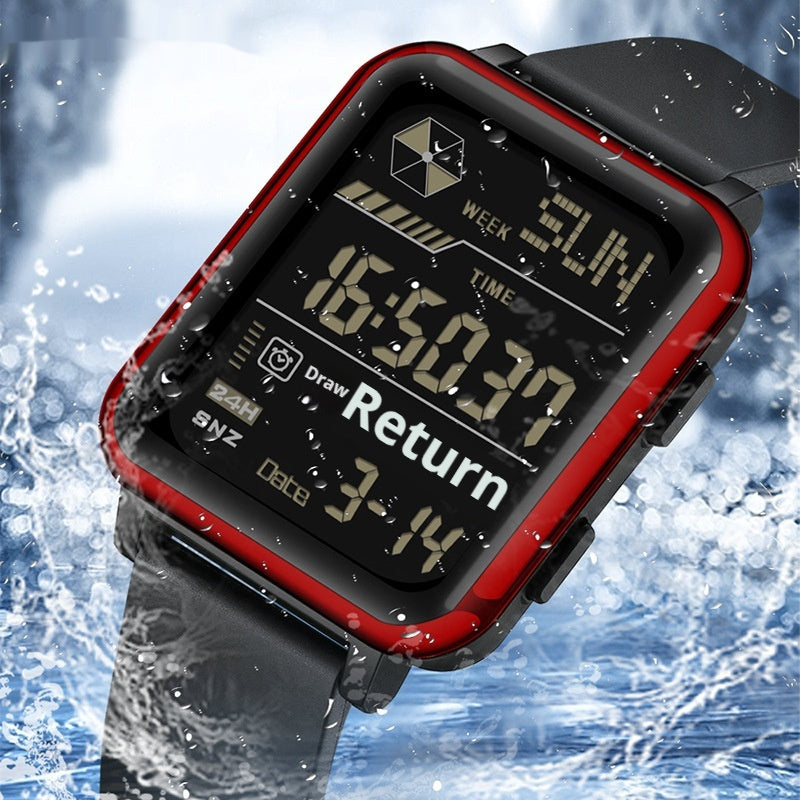 Square Sports Watch — Waterproof, Multifunction