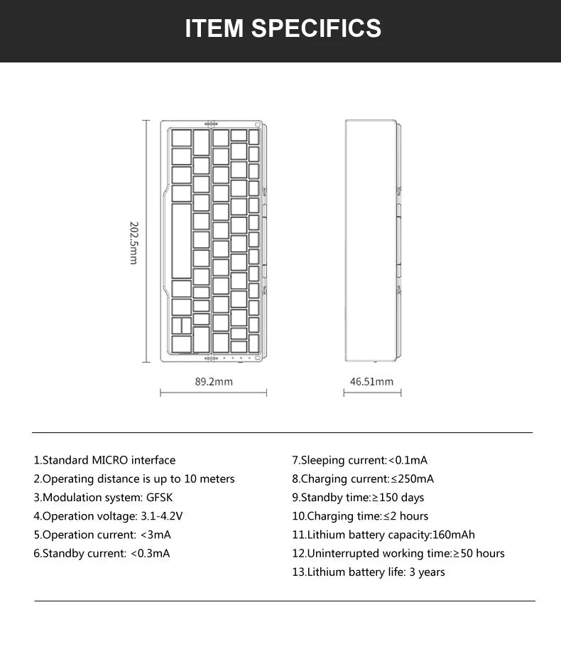 Mini Foldable Bluetooth Keyboard | Teckeleck UK
