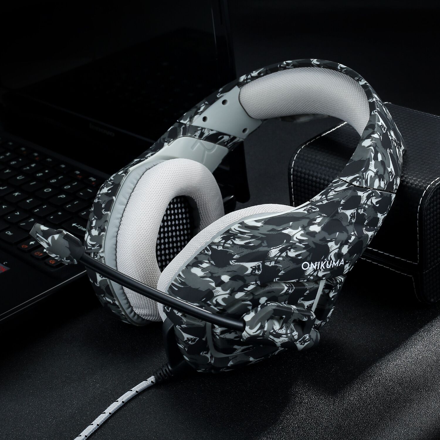 Casque gaming camouflage Destruction – 3,5 mm, haut-parleur 40 mm, câble tressé 2,2 m, PS4 et mobile