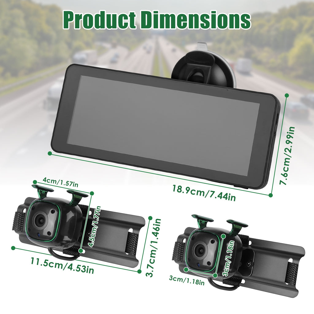 1080P Baby-Autokamera – Dual-Kanal, 6,86" HD-Splitscreen, Nachtsicht