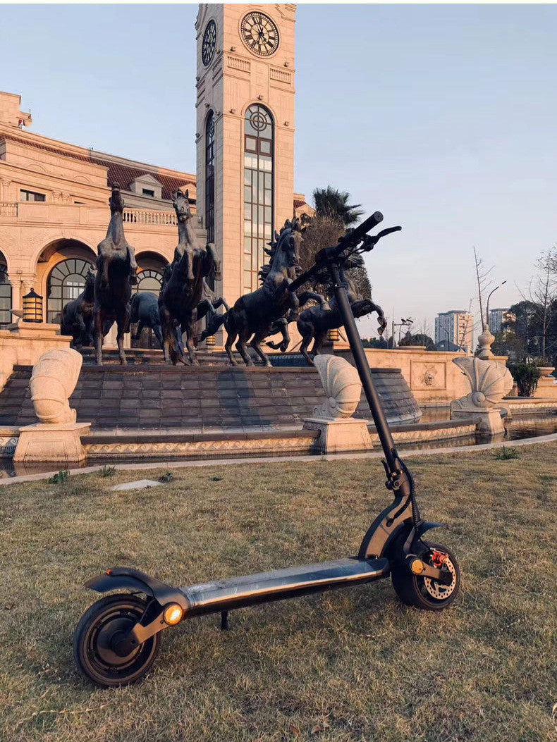 Folding Scooter — Wide Tires, Dual Drive