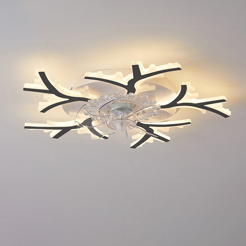 Moderner leiser Deckenventilator mit Licht — 50W, App- & Fernbedienung, stufenloses Dimmen, mehrere Flügelstile