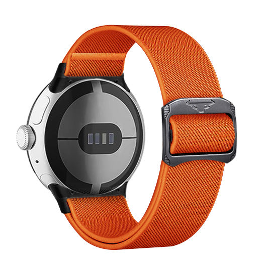 Bracelet de montre en nylon, extensible, tressé, avec boucle à tête de bétail