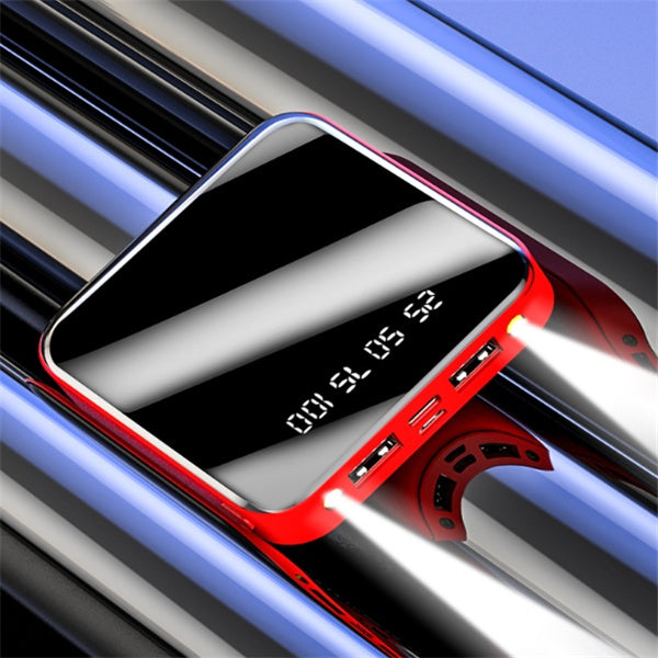 Mini Powerbank 20000mAh – Tragbares Spiegel-Digitaldisplay, Multi-USB-Ausgang