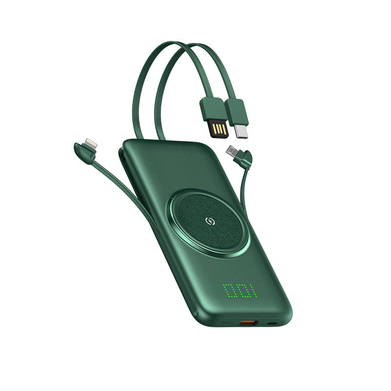 Kabellose Powerbank mit hoher Kapazität und Kabel