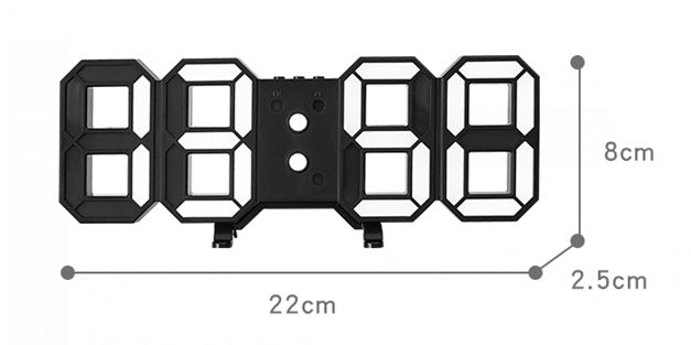 3D-LED-Wanduhr – Fernbedienung, Wandmontage oder freistehend, 6" & 12"