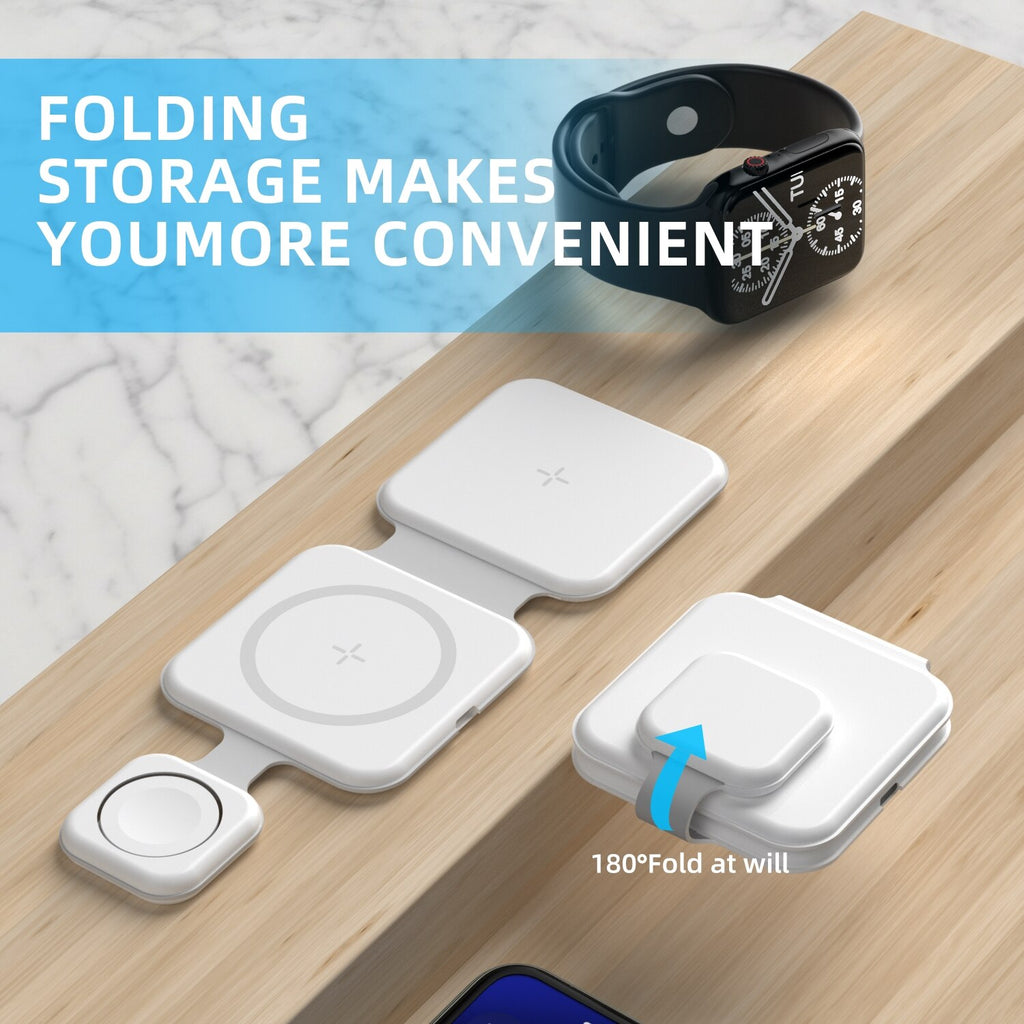 3-in-1 Magnetic Charger — Foldable, Multi-Device