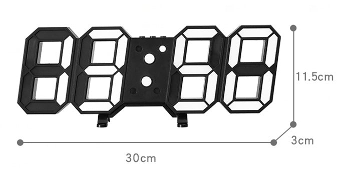 3D-LED-Wanduhr – Fernbedienung, Wandmontage oder freistehend, 6" & 12"