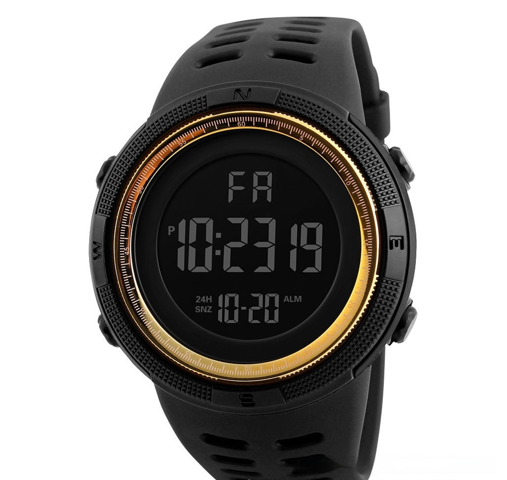 Montre électronique à grand cadran, lumineuse, style sportif et dominant