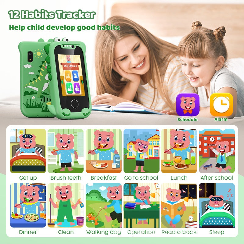 Mini Bär Kinderkamera & Spiele-Telefon – Touchscreen, Fotosticker, Video, 512 MB