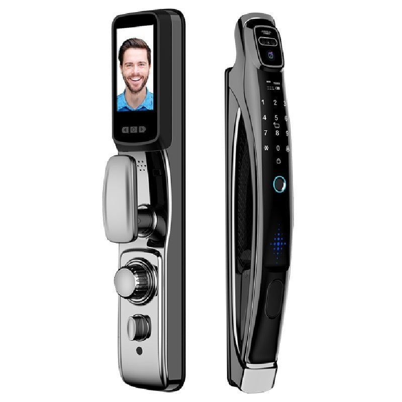 Serrure de porte intelligente à empreinte digitale — Reconnaissance faciale, Interphone visuel à distance, Entrée sans clé