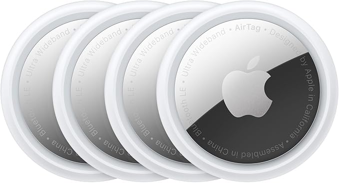 Apple AirTag (1st Generation) - 4 Pack. Keep Track of and find Your Keys, Wallet, Luggage, Backpack, and More. Simple one-tap Set up with iPhone or iPad, Bluetooth