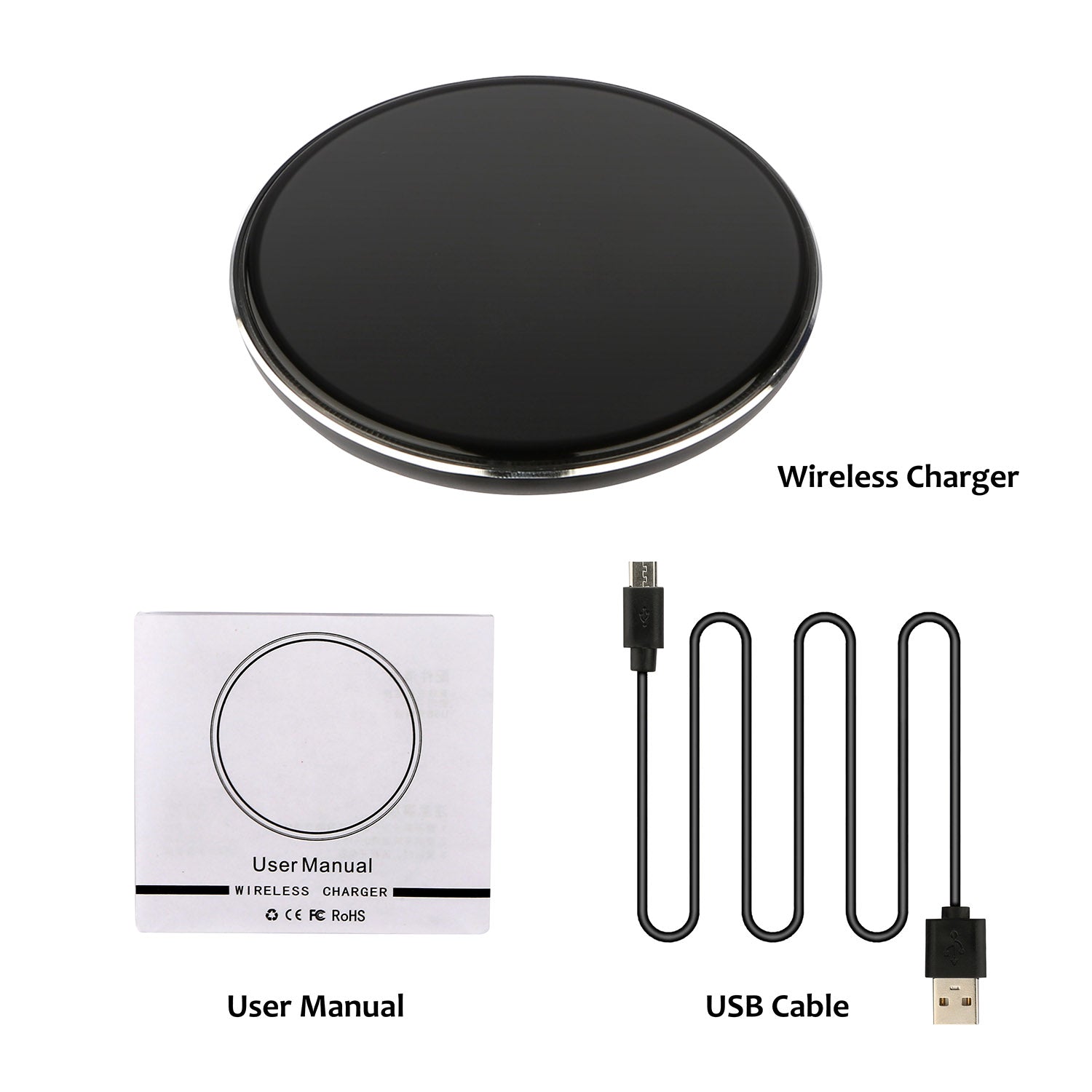1 Stück kabelloses Ladegerät, Qi-zertifiziert, ultraschlank, 5W Ladepad für iOS-Telefone XS MAX XR XS X 8 8 Plus Galaxy S10 S9 S8 S7