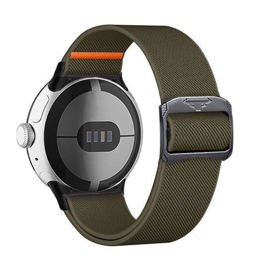 Bracelet de montre en nylon, extensible, tressé, avec boucle à tête de bétail
