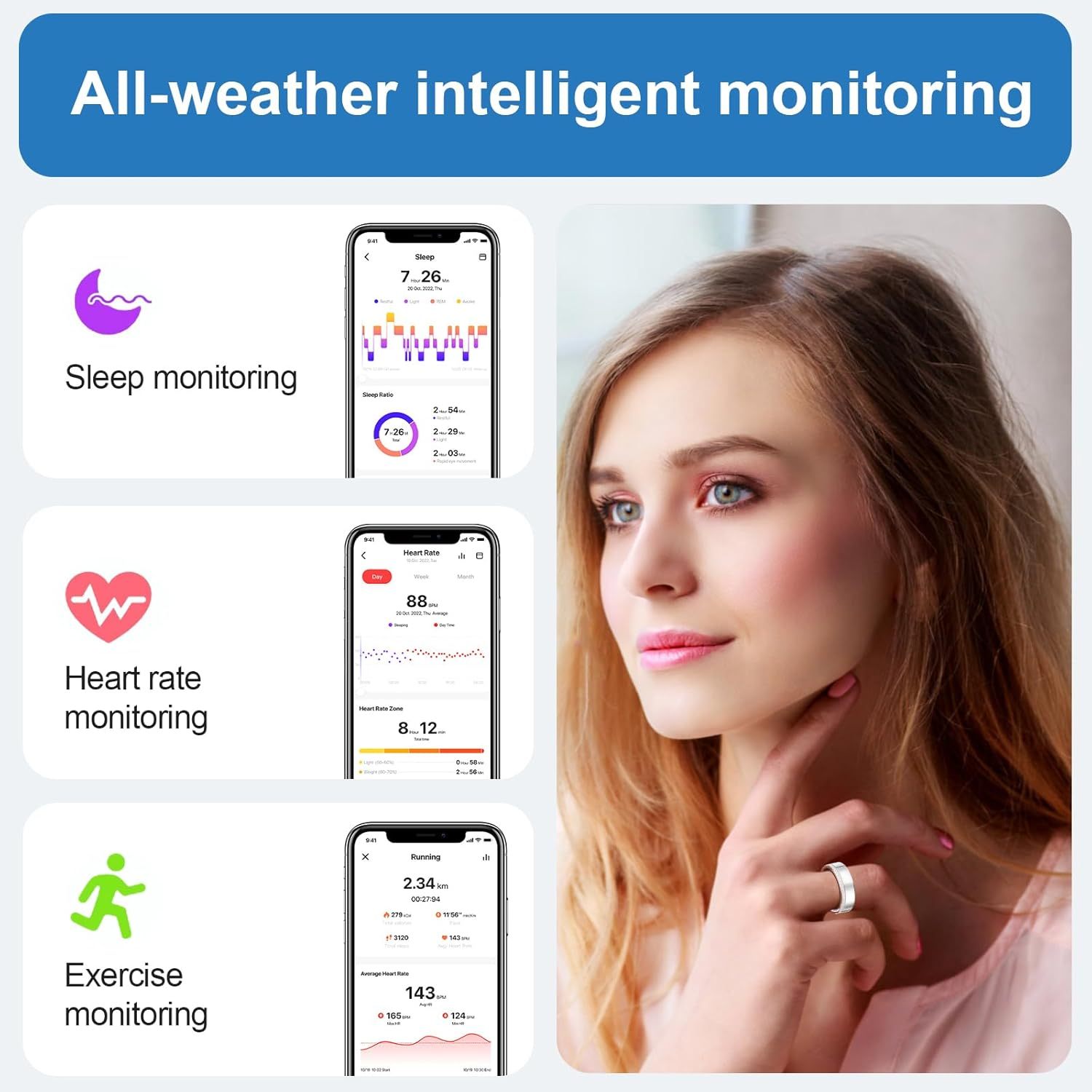 Smart Ring — Heart Rate, Sleep Tracking