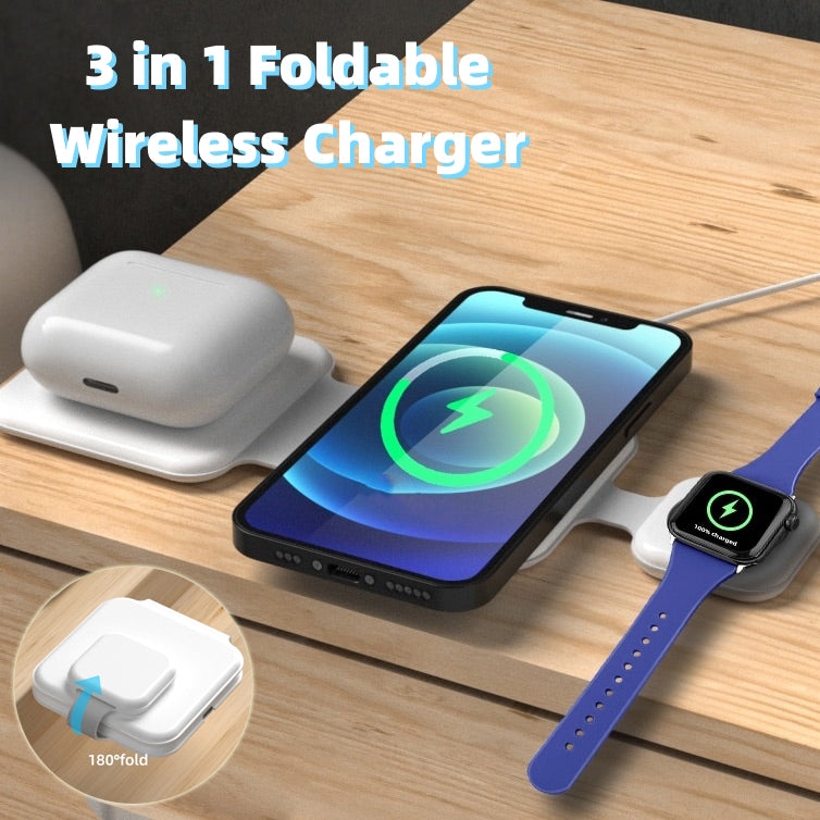 3-in-1 Magnetic Charger — Foldable, Multi-Device
