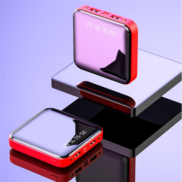 Mini Powerbank 20000mAh – Tragbares Spiegel-Digitaldisplay, Multi-USB-Ausgang