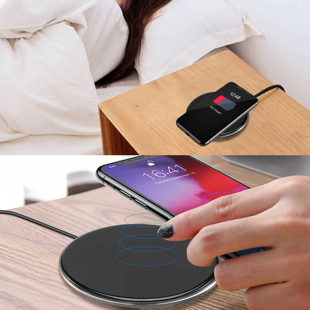 1 Stück kabelloses Ladegerät, Qi-zertifiziert, ultraschlank, 5W Ladepad für iOS-Telefone XS MAX XR XS X 8 8 Plus Galaxy S10 S9 S8 S7